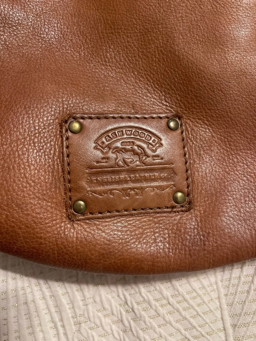 Ashwood Leather Asymmetrical Hobo Shoulder Bag in Whiskey Brown